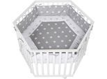 Laufgitter ROBA "Little Stars, natur, 6-eckig", Baby, beige (natur), Laufställe, mit Stoffeinlage und Nestchen