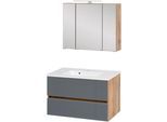 Waschtisch-Set WELLTIME "Horki", grau, B:80cm H:200cm T:49cm, Kastenmöbel-Sets, Breite 80 cm