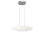EVOTEC LED Pendelleuchte "SUN LED", Energieeffizienz: E (A-G), weiß (edelstahlfarben, weiß), 5, Ø 57cm, 1 Stk., Leuchten, Touch-Dimmer, Made in Germany, ESG-Sicherheitsglas, LED Pendelleuchte