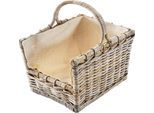Kaminholzkorb LOCKER, grau, Maße(B/T/H):(50/38/45), Rattan, Aufbewahrungsboxen, 50/38/45 cm