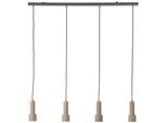BRILLIANT Pendelleuchte "Cadiz", schwarz (schwarz matt, bronzefarben gebürstet), 4, 1 Stk., Leuchten, 150 x 98 cm, 4x GU10 Fassung, kürzbar, Aluminium, schwarz/bronzefarben, Pendelleuchte