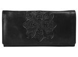 Geldbörse BRUNO BANANI "Mandala", Damen, schwarz, Leder, unifarben, Kleinlederwaren, echt Leder