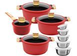 Topf-Set KING, rot, Töpfe, Antihaft-Beschichtung, Induktion