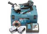 Akku-Winkelschleifer MAKITA "DGA511RTJ", blau, Schleifmaschinen, inkl. Akku, Ladegerät, Aufbewahrungskoffer und weiterem Zubehör