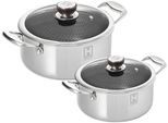 Topf-Set HENSSLERS, silber, Töpfe, 3-Schicht Material mit Wabenstruktur, Induktion, 2,8L und 5,0L