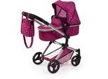 Kombi-Puppenwagen BAYER "Vario, Bordeaux", rot (bordeaux), Puppenwagen, KinderB:42cm H:86cm T:65cm, Kunststoff, Metall, inkl. Wickeltasche, B:42cm H:86cm T:65cm