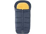 Fußsack HEITMANN FELLE "Eisbärchen - Komfort 2 in 1 Lammfell Winterfußsack - Premium Qualität", blau, B:47cm L:105cm, Polyester, Fußsäcke, mit Lammfell-Einlage, für Kinderwagen und Buggy, waschbar