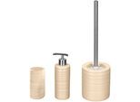 Badaccessoire-Set KLEINE WOLKE "Sahara", beige (natur), Stein, Badaccessoires-Sets