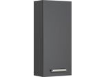 Hängeschrank SAPHIR "Quickset Wand-Badschrank 25 cm breit mit 1 Tür und 2 Einlegeböden", grau (anthrazit, anthrazit glanz), B:30cm H:70cm T:20cm, Holzwerkstoff, Schränke, Hängeschrank, Badezimmer-Hängeschrank inkl. Türdämpfer, Griffe in Chrom Glanz