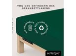 Spannbettlaken SCHLAFGUT "Soft Contact", grün (grün deep), L:200cm, Feinbiber, Obermaterial: 100% Baumwolle, Bettlaken, Spannbettlaken, 100% Bio Baumwolle