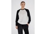 Sweatshirt FRESHLIONS "Sally", Herren, Gr. L, schwarz (weiß, schwarz), 100% Polyester, mehrfarbig, normal, Rundhals, Sweatshirts Sweatshirt, aus samtig, weichem Stoff hergestellt