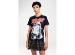 T-Shirt LOGOSHIRT "Star Wars - R2-D2", Damen, Gr. XL, blau (dunkelblau), 100% Baumwolle, bedruckt, unifarben, normal, Rundhals, Shirts T-Shirt, mit coolem Print