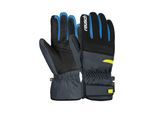 Skihandschuhe REUSCH "Brandon R-TEX XT", Damen, Gr. 11, grau (grau, gelb), 90% Polyester, 9% Lederimitat, 1% Elasthan, mehrfarbig, Handschuhe, mit wasserdichter und atmungsaktiver Funktion