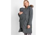bonprix 3-in-1 Umstandsparka mit Trageeinsatz, grau, Gr.42, Mittelwarm wattierter Umstandsparka für die Schwangerschaft und danach