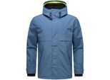 Regenjacke STONE HARBOUR "Zanjaar", Herren, Gr. XL (54), blau, Obermaterial: 100% Nylon. Innenfutter: 100% Polyester. Ärmelfutter: 100% Polyester, gerade Po-bedeckend, hoch geschlossener Ausschnitt, mit Knöpfen,verstellbar Rippstrickbündchen mit Druckknöpfen,verstellbar, Jacken Regenjacke, Herren Übergangsjacke mit Fleece-Futter