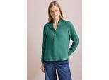 Langarmbluse CECIL, Damen, Gr. XXL (46), grün (sea grün), Stoff, 100% Viskose, unifarben, gerade normal, V-Ausschnitt, Bündchen, Blusen, aus softer Viskose