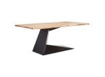 Livetastic Esstisch, Schwarz, Akazie, Holz, Metall, Akazie, vollmassiv, Holz, rechteckig, C-Form, 100x76x200 cm, gastro- und objekttauglich, Esszimmer, Tische, Esstische