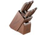 Rösle Messerblock, Walnuss, Holz, 7-teilig, Walnuss, 12.5x25.0x36.0 cm, Kochen, Küchenmesser, Messersets