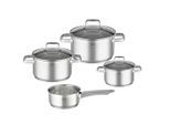 Rösle Kochtopfset Charme, Edelstahl, Metall, 4-teilig, 16 cm,20 cm,16 cm, 31x53x23 cm, Messskala, geschmacksneutral, Kochen, Töpfe, Topfsets