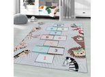 Ayyildiz Teppiche Kinderteppich "PLAY 2903" rechteckig 6 mm Höhe robuster Kurzflor, Spiel Teppich, Kinderzimmer