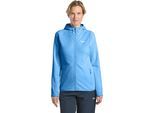 Fleecejacke JACK WOLFSKIN "BAISELBERG HOODED FZ W", Damen, Gr. M (38/40), blau (mid, blau), Obermaterial: 95% POLYESTER, 5% Elastan; Futter: 100% POLYESTER, Jacken Fleecejacke