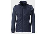 Fleecejacke SCHÖFFEL "Hiking Hybrid Jk Style Cascata WMS", Damen, Gr. 42, blau (8820, blau), Oberstoff: 100% Nylon; Futter: 100% Polyester; Wattierung: 100% Polyester, regular fit, hoch geschlossener Ausschnitt, Jacken Fleecejacke