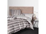 Wendebettwäsche JANINE "Interlock-Jersey59028 3", braun (vulkan), B/L: 155cm x 200cm, 1 Stk., 1 Stk., Interlock-Jersey, B/L: 80cm x 80cm, Interlock-Jersey, Obermaterial: 100% Baumwolle, Bettwäsche, Wendebettwäsche, mit Reissverschluss