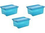 Organizer KEEEPER "cornelia", blau, B:29,5cm H:17,5cm T:39,5cm, Kunststoff, Aufbewahrungsboxen, Aufbewahrungsbox, 12 L, mit Deckel, Schiebeverschluss
