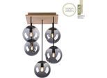 JUST LIGHT Deckenleuchte "GREEN WIDO", braun (holz, natur), 5, H: 59,5cm, 1 Stk., Leuchten, Designlampe
