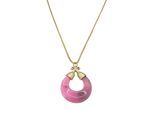 Kette mit Anhänger "Marble Glow", Damen, Gr. onesize, Metall, pink, COLLEZIONE ALESSANDRO, Basic, Halsketten, altgold mit marmoriertem Anhänger
