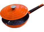 Wok KING "Shine Orange", orange (orange, schwarz), H:8cm Ø:28cm, Pfannen, Wok, Ø 28 cm, Induktion