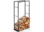 Kaminholzregal LOCKER "42567-06", schwarz, B:60cm H:115cm T:25cm, Metall, Kaminholzlager, Kaminholzregal