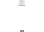 NOWA Stehlampe "JORIS", silber (silberfarben), 1, Ø 35cm H: 151cm, 1 Stk., Leuchten, Stehleuchte, Textil, Wohnzimmer, Schlafzimmer, Fußtrittschalter, Stehlampe