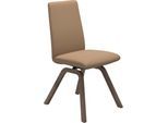 Polsterstuhl STRESSLESS "Laurel", braun (sand dinamica, walnuss), B:49cm H:92cm T:59cm, Microfaser DINAMICA (88% Polyester, 12% Polyurethan), Stühle, Polsterstuhl, Low Back, Größe M, mit schräggestellten Beinen in Walnuss