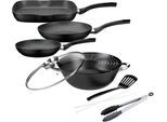 Topf-Set GSW "Gourmet Granit", schwarz, Töpfe, Induktion