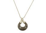 Kette mit Anhänger "Marble Glow", Damen, Gr. onesize, Metall, grün (khaki), COLLEZIONE ALESSANDRO, Basic, Halsketten, altgold mit marmoriertem Anhänger