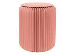 Paperflow faltbarer Sitzhocker, Wabenkarton, Sitzkissen aus Kunstleder, Ø 300 mm x H 420 mm, bis 300 kg, rosé