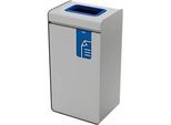 Wertstoffsammler Durable DURASORT®, Volumen 55 l, für Papier, farbiger Einwurf-Ring und Piktogramm, Inneneimer, Stahl und Kunststoff, blau-grau