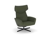 NowyStyl Drehsessel Otuli, mit Armlehnen, Wippfunktion, B 510 x T 525 x H 455 mm, Polyesterbezug/Aluminium, forest dunkelgrün/schwarz