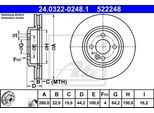 ATE Bremsensatz, Scheibenbremse ijzjsg6jr8 Vorderachse belüftet 280mm 22mm für MINI BMW