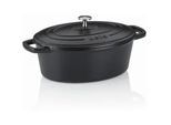 Kela Bräter , Schwarz , Metall , 4 l , oval , 23x11x29 cm , Kochgeschirr, Töpfe, Bräter