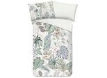 Wendebettwäsche , Multicolor, Hellgrau, Salbeigrün, Grauweiß , Textil , Blätter , 140x200 cm , Oeko-Tex® Standard 100, BCI (Better Cotton Initiative) , atmungsaktiv , Heimtextilien, Bettwäsche & Leintücher, Bettwäsche, Wendebettwäsche