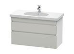 Duravit DuraStyle Waschtisch-Unterschrank DS648500718 100 x 45,3 cm, betongrau/weiß matt, 2 Schubkästen, wandhängend