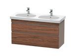 Duravit DuraStyle Waschtisch-Unterschrank DS648602143 115 x 45,3 cm, nussbaum dunkel/basalt matt, 2 Schubkästen, wandhängend