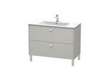 Duravit Brioso Waschtischunterbau BR440301007 1020x479mm, Betongrau Matt, 2 Auszüge, Griff Chrom