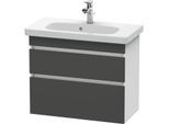 Duravit DuraStyle Waschtisch-Unterschrank DS649904918 73 x 36,8 cm, graphit matt/weiß matt, 2 Schubkästen, wandhängend