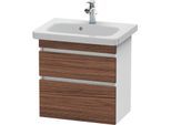 Duravit DuraStyle Waschtisch-Unterschrank DS647902118 58 x 36,8 cm, nussbaum dunkel/weiß matt, 2 Schubkästen, wandhängend