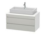 Duravit DuraStyle Waschtisch-Unterschrank DS531900718 100 x 54,8 cm, betongrau/weiß matt, für Konsole, 2 Schubkästen