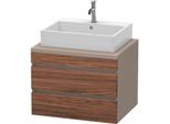 Duravit DuraStyle Waschtisch-Unterschrank DS531602143 70 x 54,8 cm, nussbaum dunkel/basalt matt, für Konsole, 2 Schubkästen