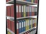 Schulte Lagertechnik Büroregal Stecksystem MultiPlus150, Grundregal, 5 Fachböden, mit Mittelanschlag, B 1000 x T 600 x H 1800 mm, Schwarz/Lichtgrau